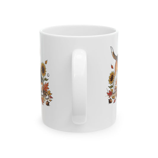 Beagle Fall Mug - "Crisp Air, Don't Care" Autumn Coffee Cup (11oz/15oz)