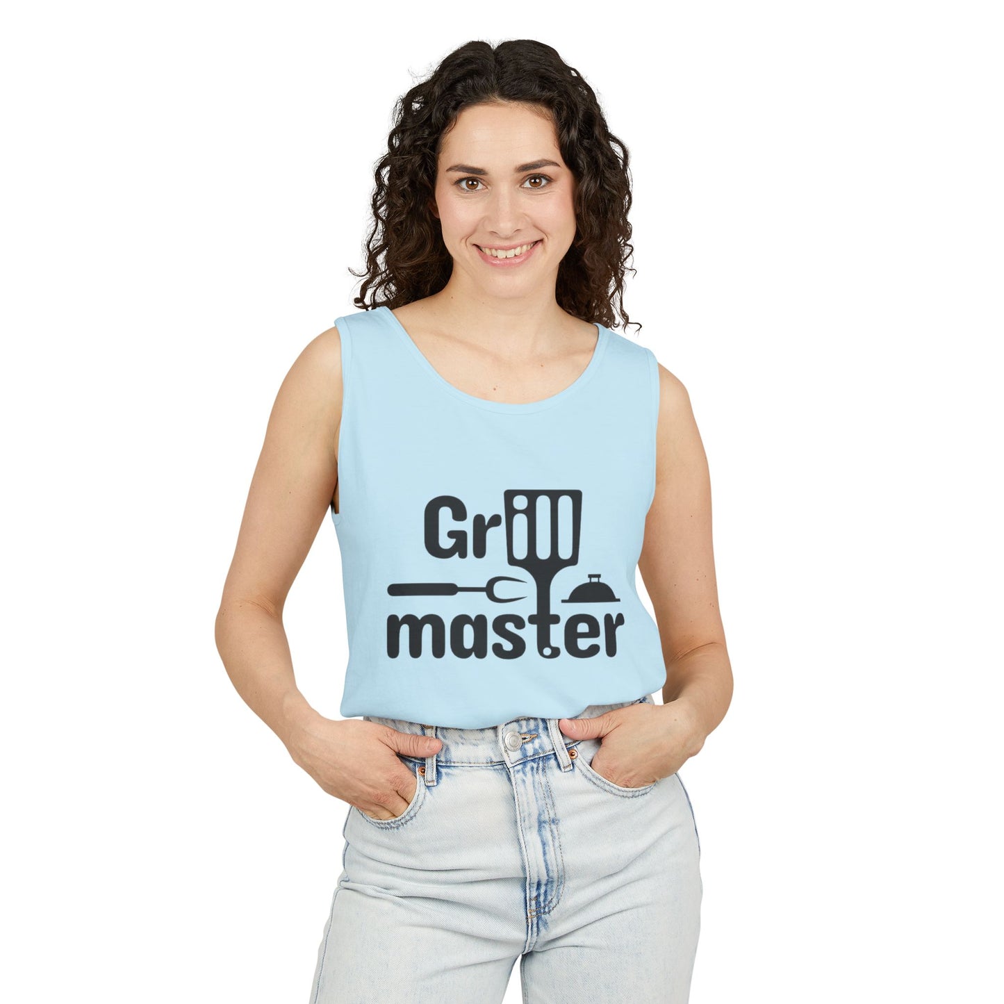 Grill Master Tank Top — Funny BBQ Apron-Style Graphic for Dad, Father’s Day & Summer Cookouts