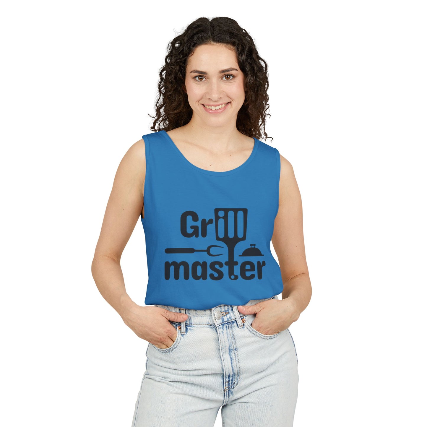 Grill Master Tank Top — Funny BBQ Apron-Style Graphic for Dad, Father’s Day & Summer Cookouts