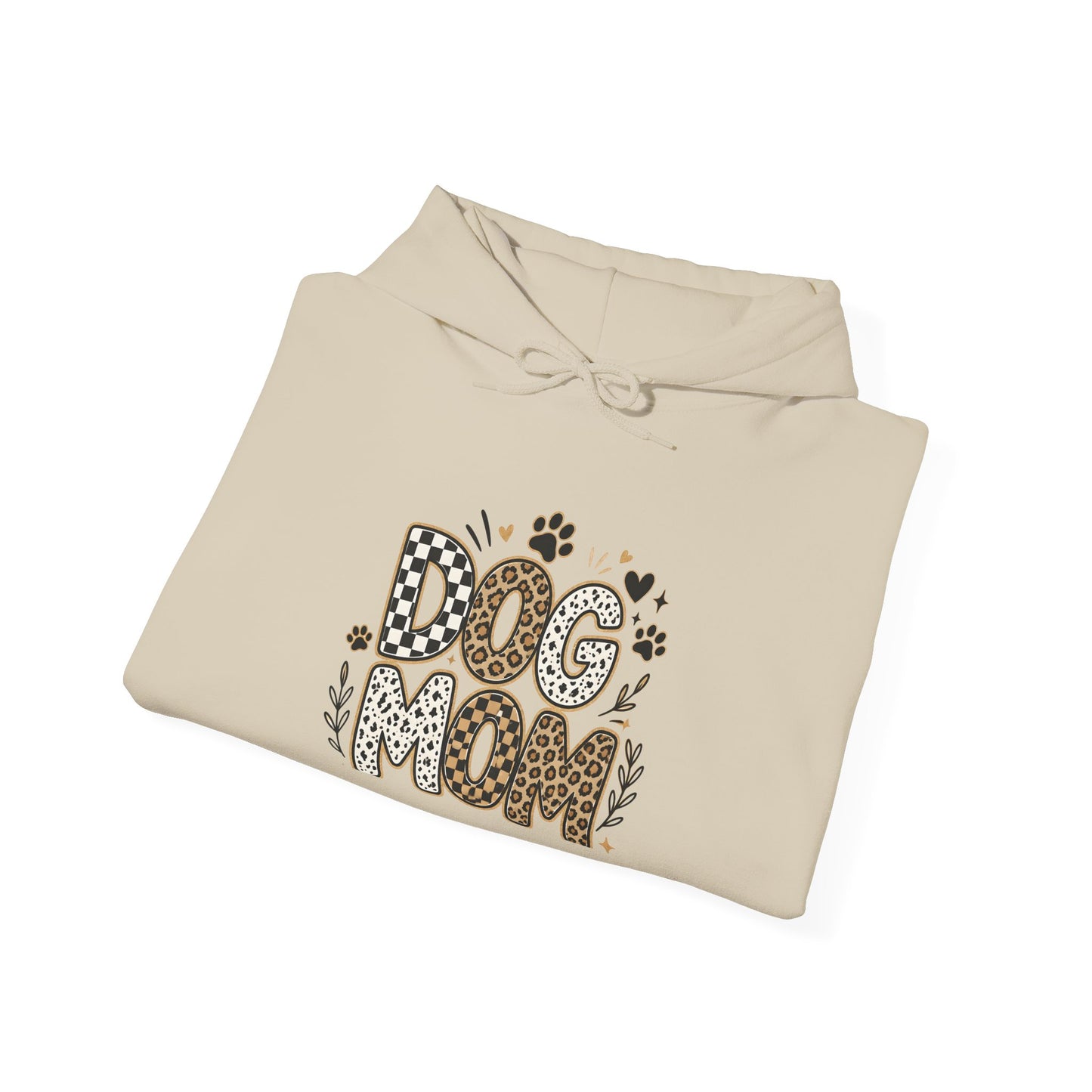 Dog Mom Hoodie — Leopard Paw Graphic Sweatshirt for Pet Lovers