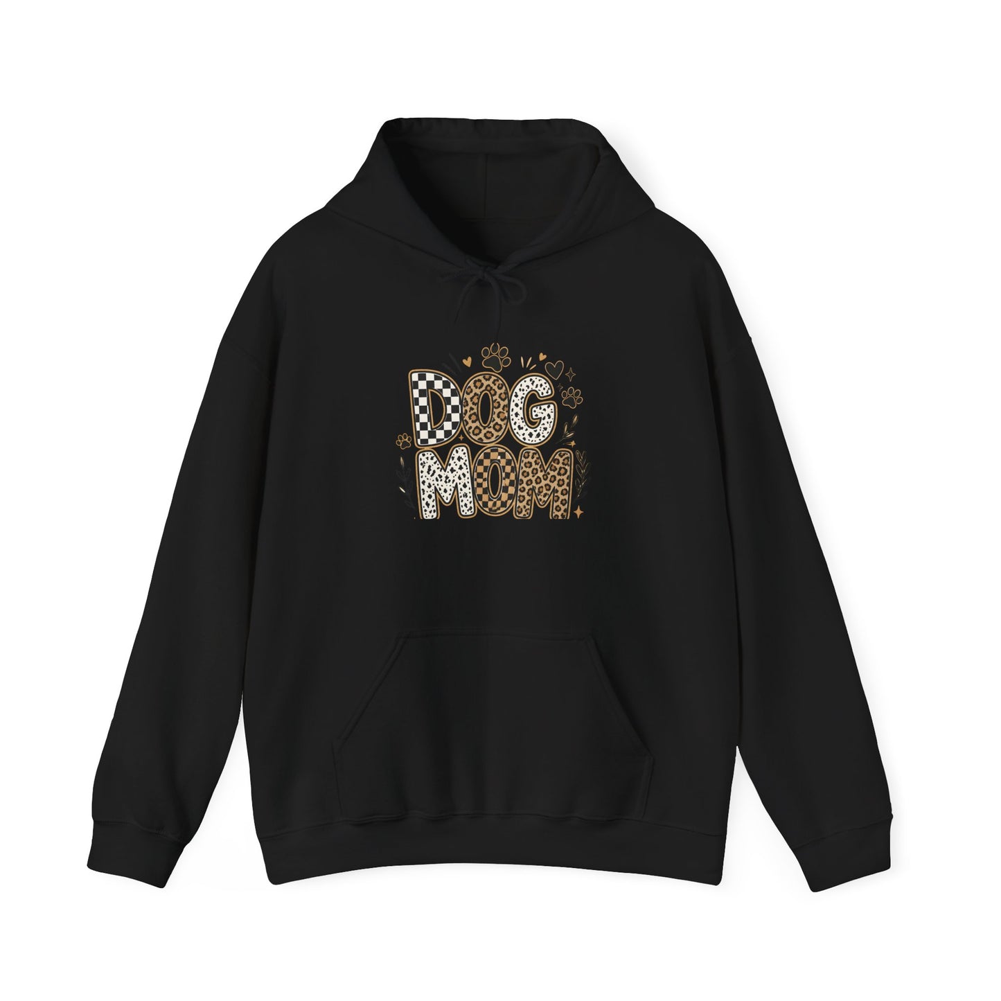 Dog Mom Hoodie — Leopard Paw Graphic Sweatshirt for Pet Lovers