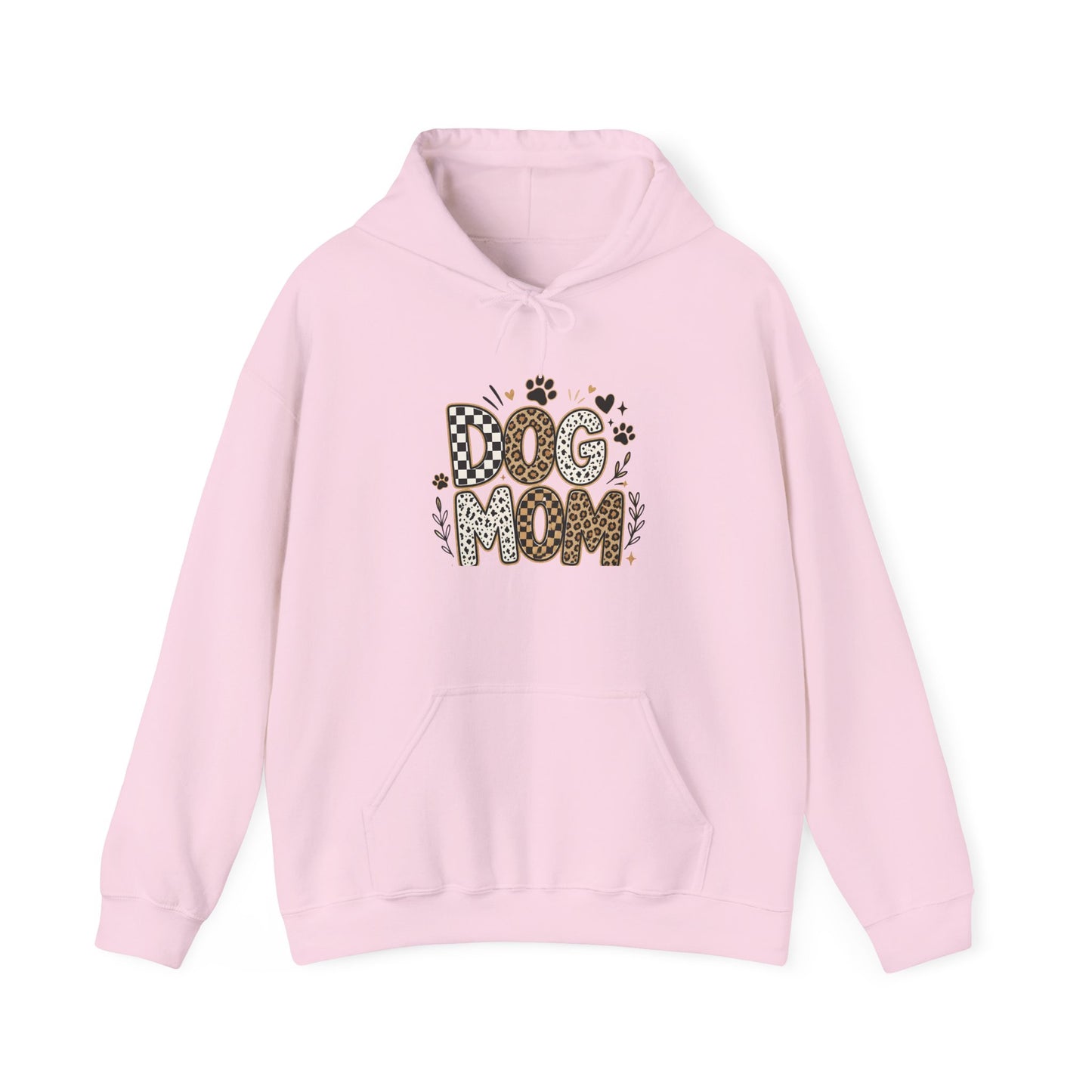 Dog Mom Hoodie — Leopard Paw Graphic Sweatshirt for Pet Lovers