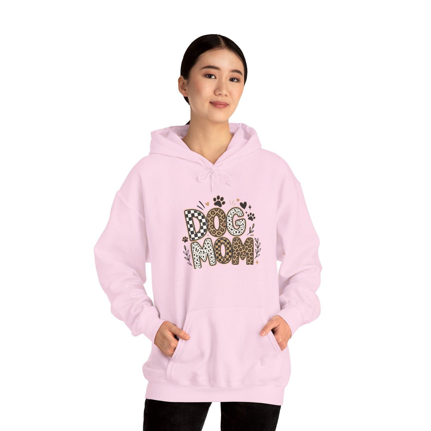 Dog Mom Hoodie — Leopard Paw Graphic Sweatshirt for Pet Lovers