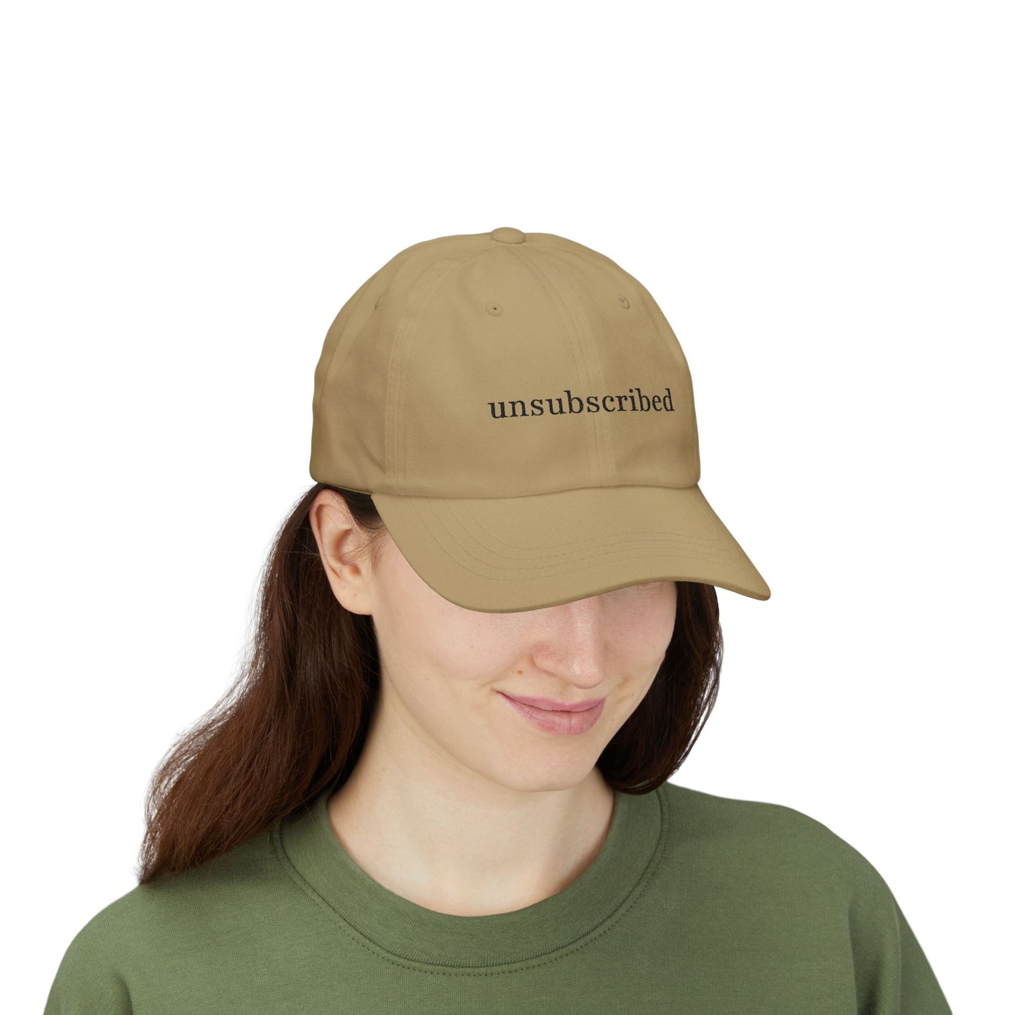 Dad Cap — "Unsubscribed" Front, "In My Self-Love Era" Back — Minimal Single Life Hat
