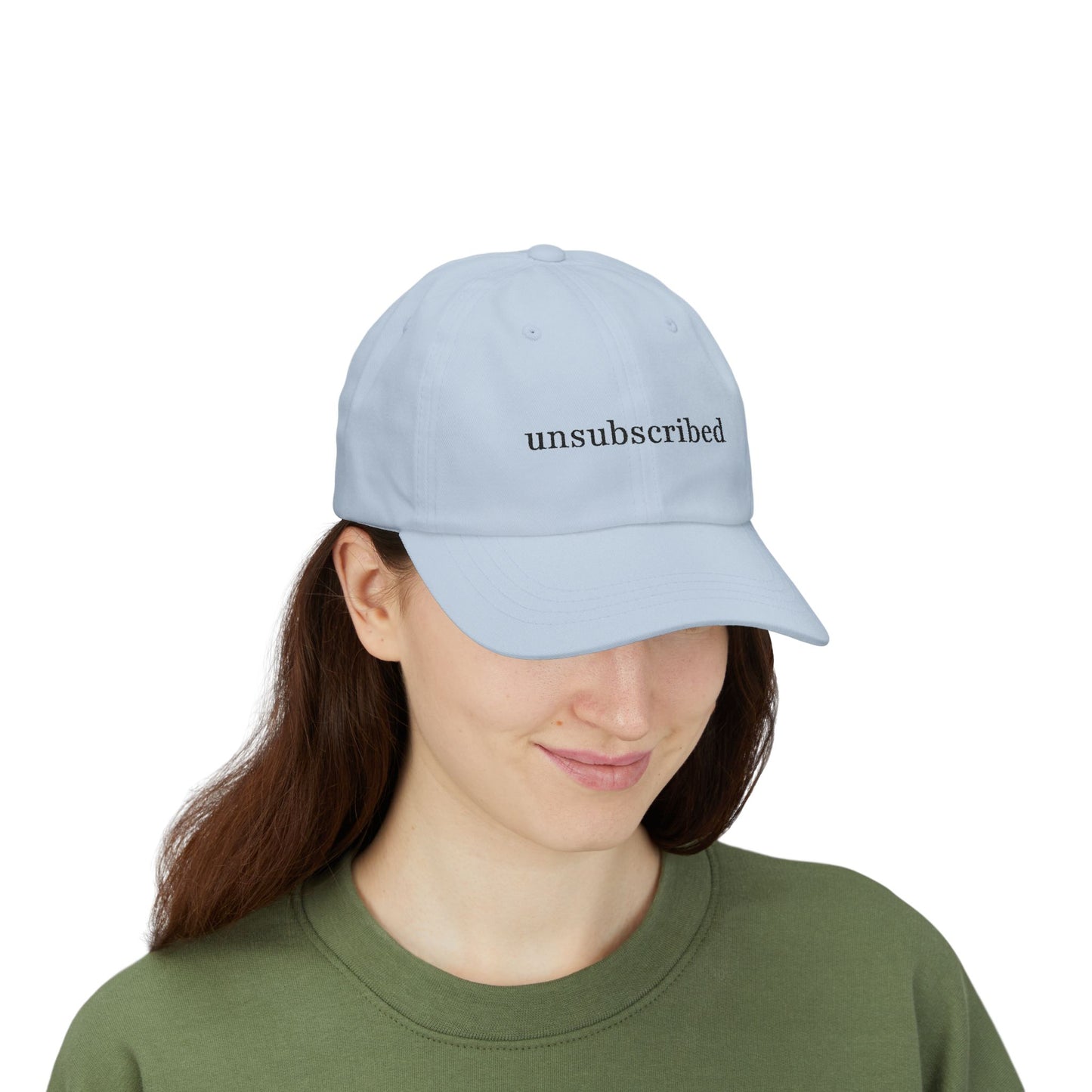 Dad Cap — "Unsubscribed" Front, "In My Self-Love Era" Back — Minimal Single Life Hat