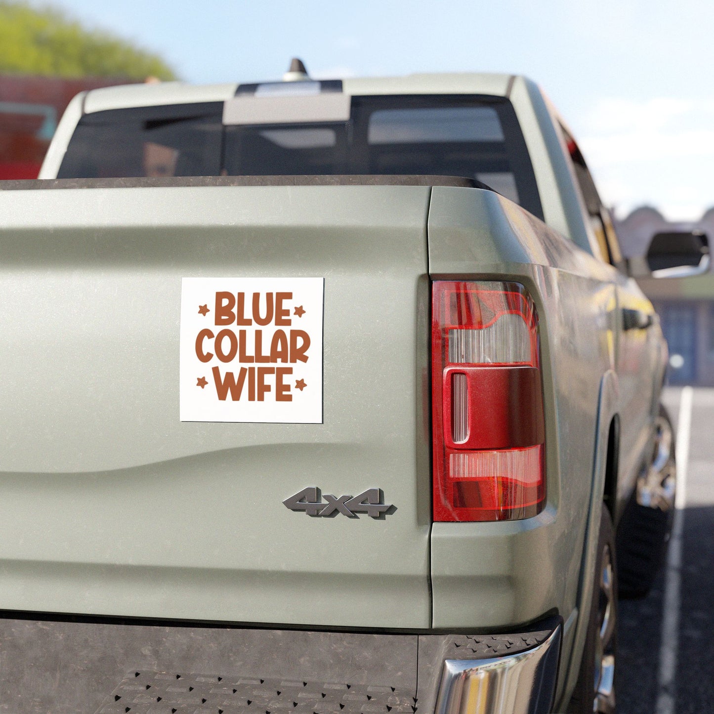 Blue Collar Wife Car Magnet — Retro Bold Script Vehicle Magnet