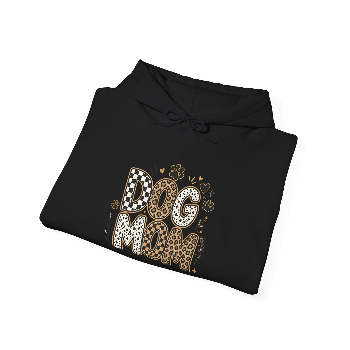 Dog Mom Hoodie — Leopard Paw Graphic Sweatshirt for Pet Lovers
