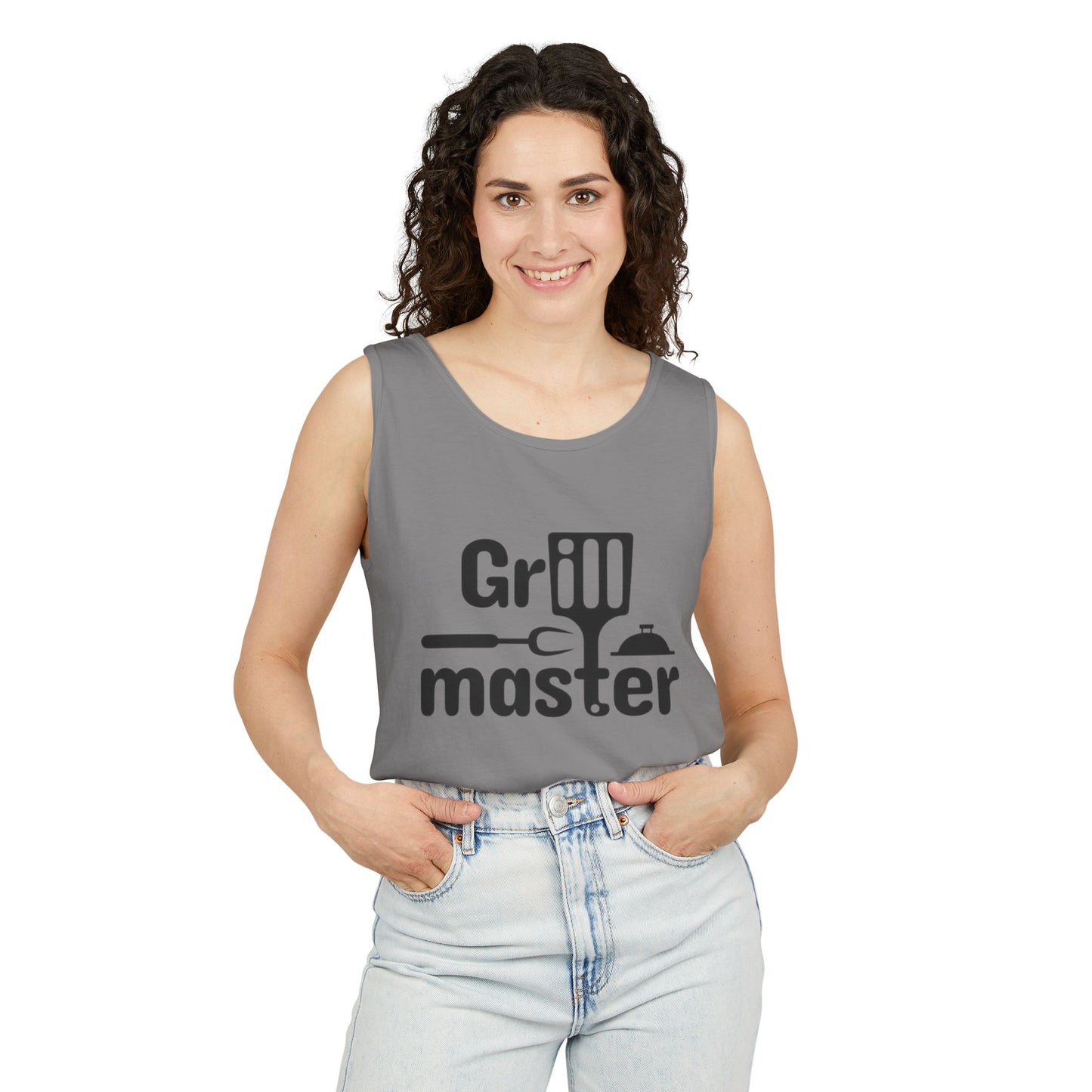 Grill Master Tank Top — Funny BBQ Apron-Style Graphic for Dad, Father’s Day & Summer Cookouts