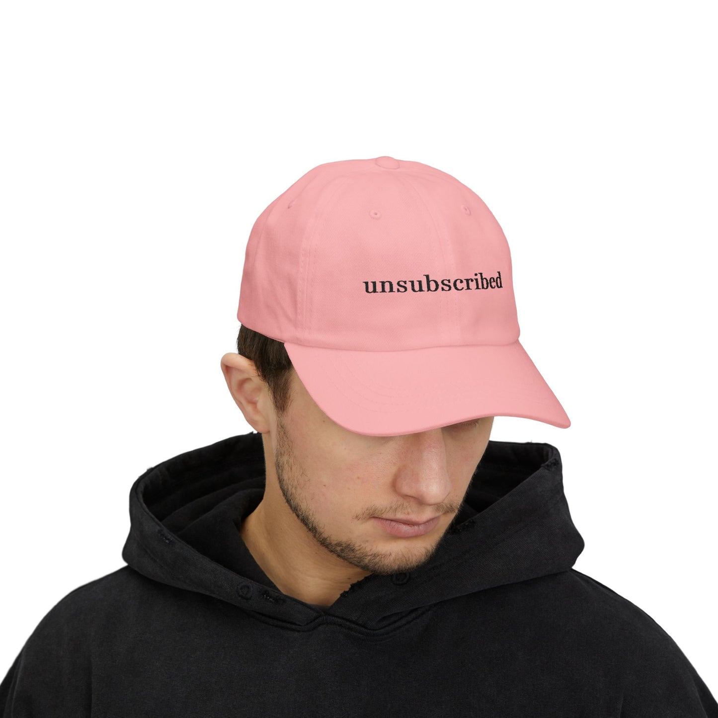 Dad Cap — "Unsubscribed" Front, "In My Self-Love Era" Back — Minimal Single Life Hat