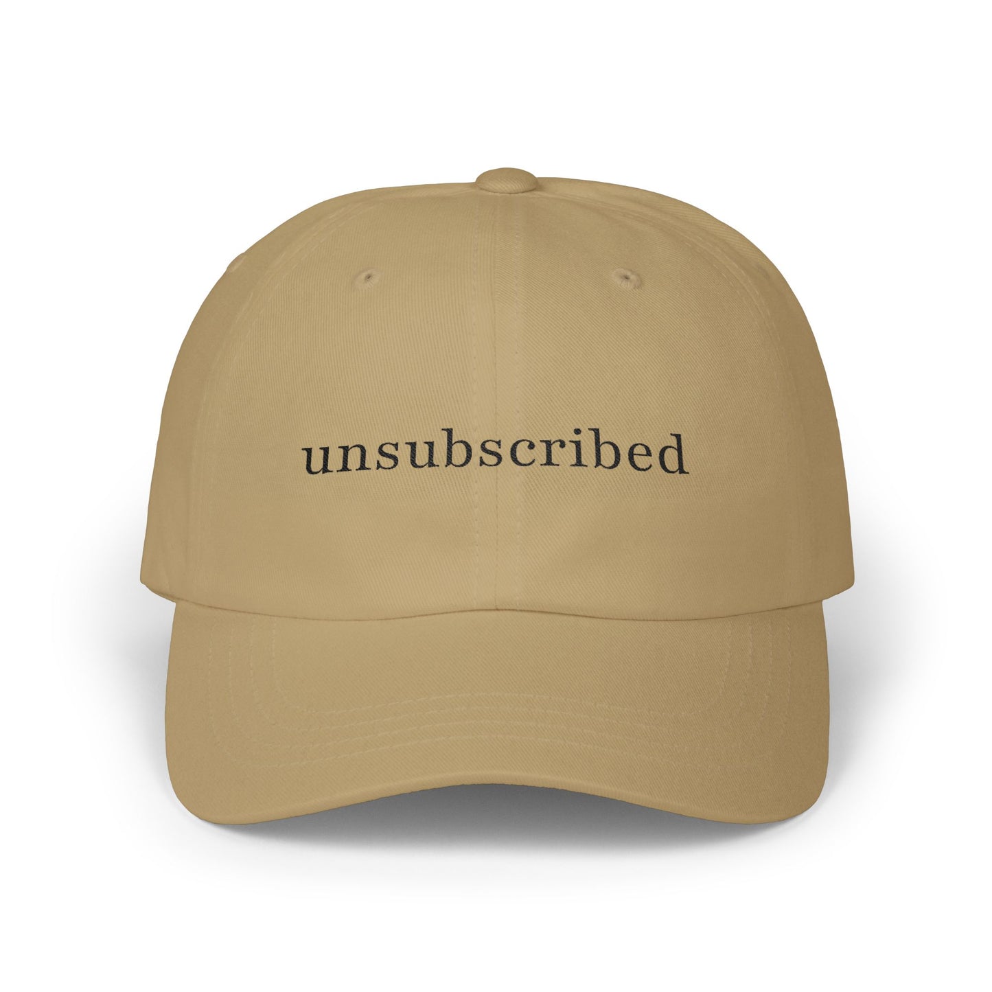 Dad Cap — "Unsubscribed" Front, "In My Self-Love Era" Back — Minimal Single Life Hat