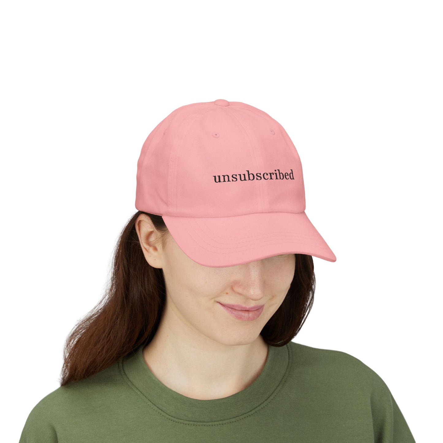 Dad Cap — "Unsubscribed" Front, "In My Self-Love Era" Back — Minimal Single Life Hat