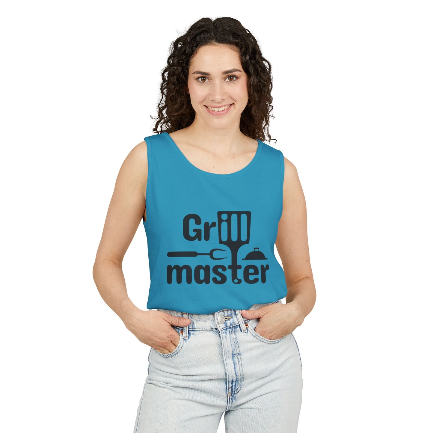 Grill Master Tank Top — Funny BBQ Apron-Style Graphic for Dad, Father’s Day & Summer Cookouts