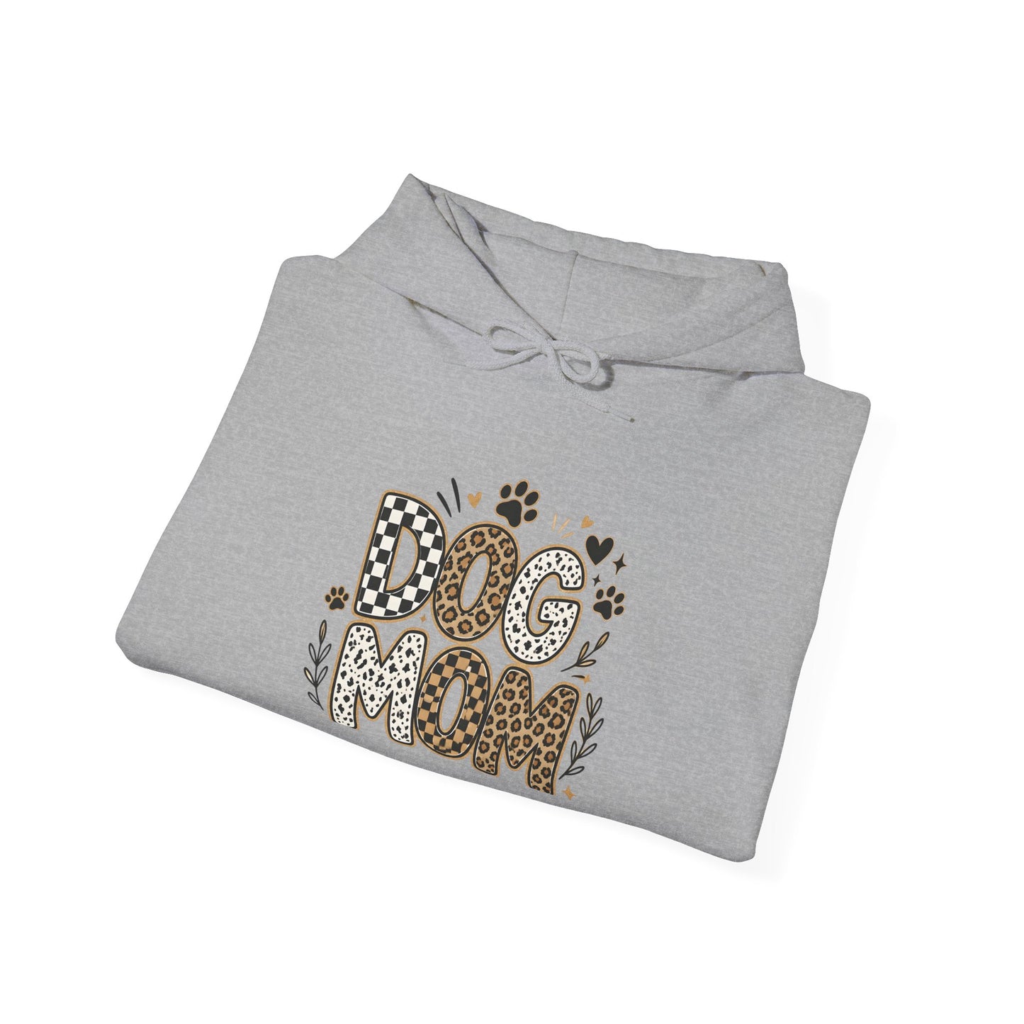 Dog Mom Hoodie — Leopard Paw Graphic Sweatshirt for Pet Lovers