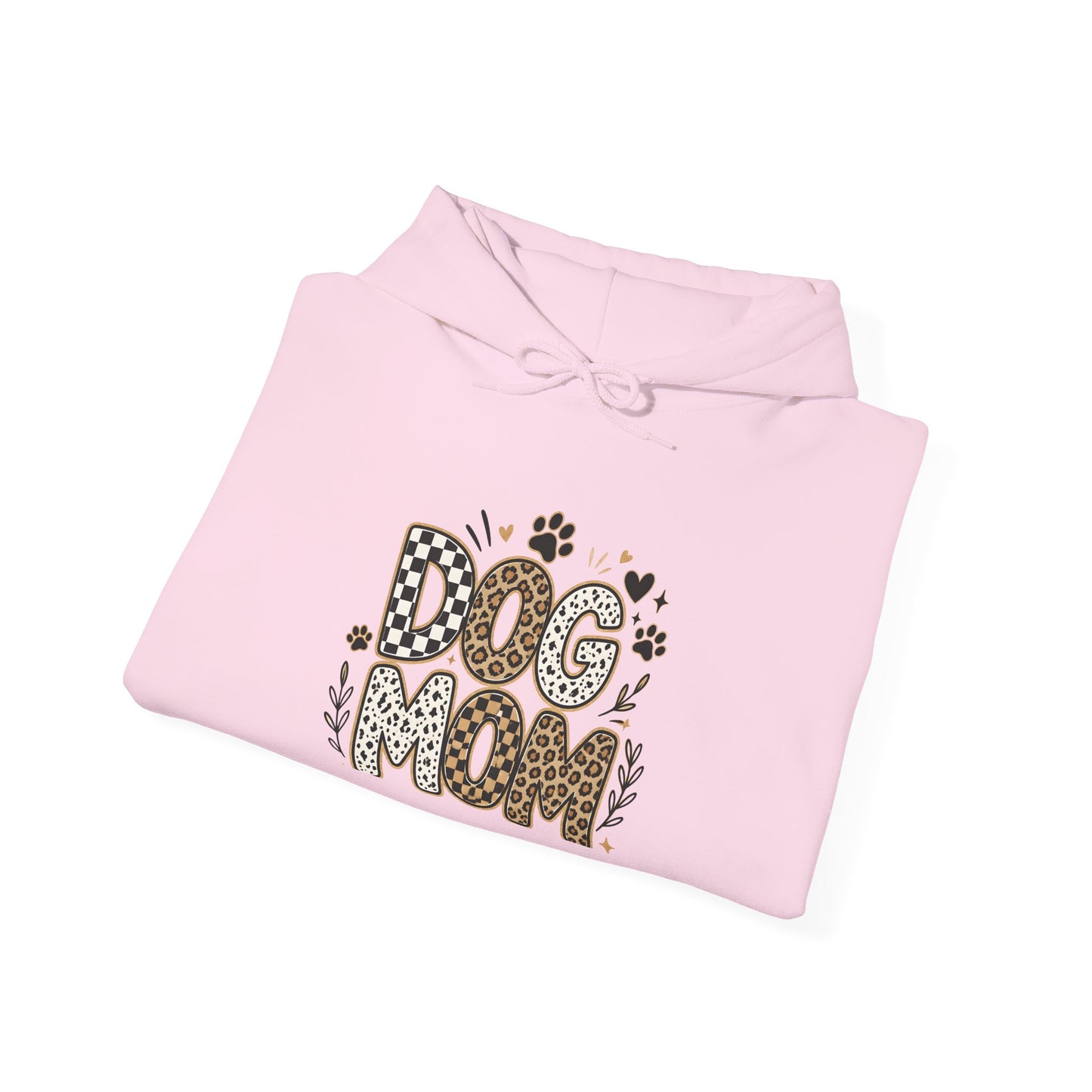 Dog Mom Hoodie — Leopard Paw Graphic Sweatshirt for Pet Lovers