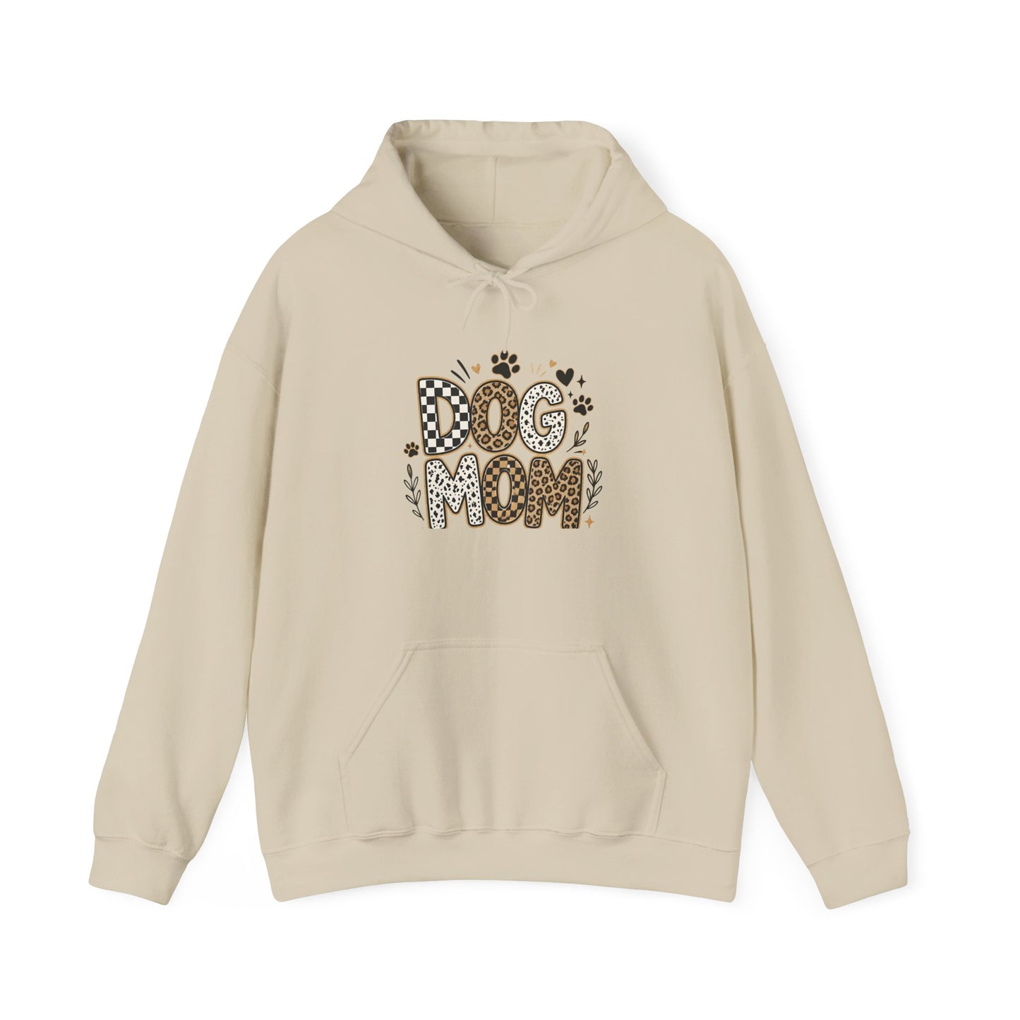 Dog Mom Hoodie — Leopard Paw Graphic Sweatshirt for Pet Lovers