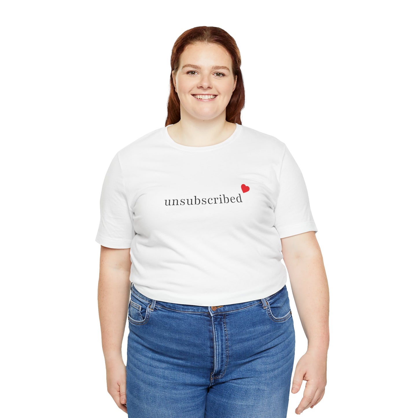 Unsubscribed Tee — Minimalist Heart Graphic Casual T-Shirt