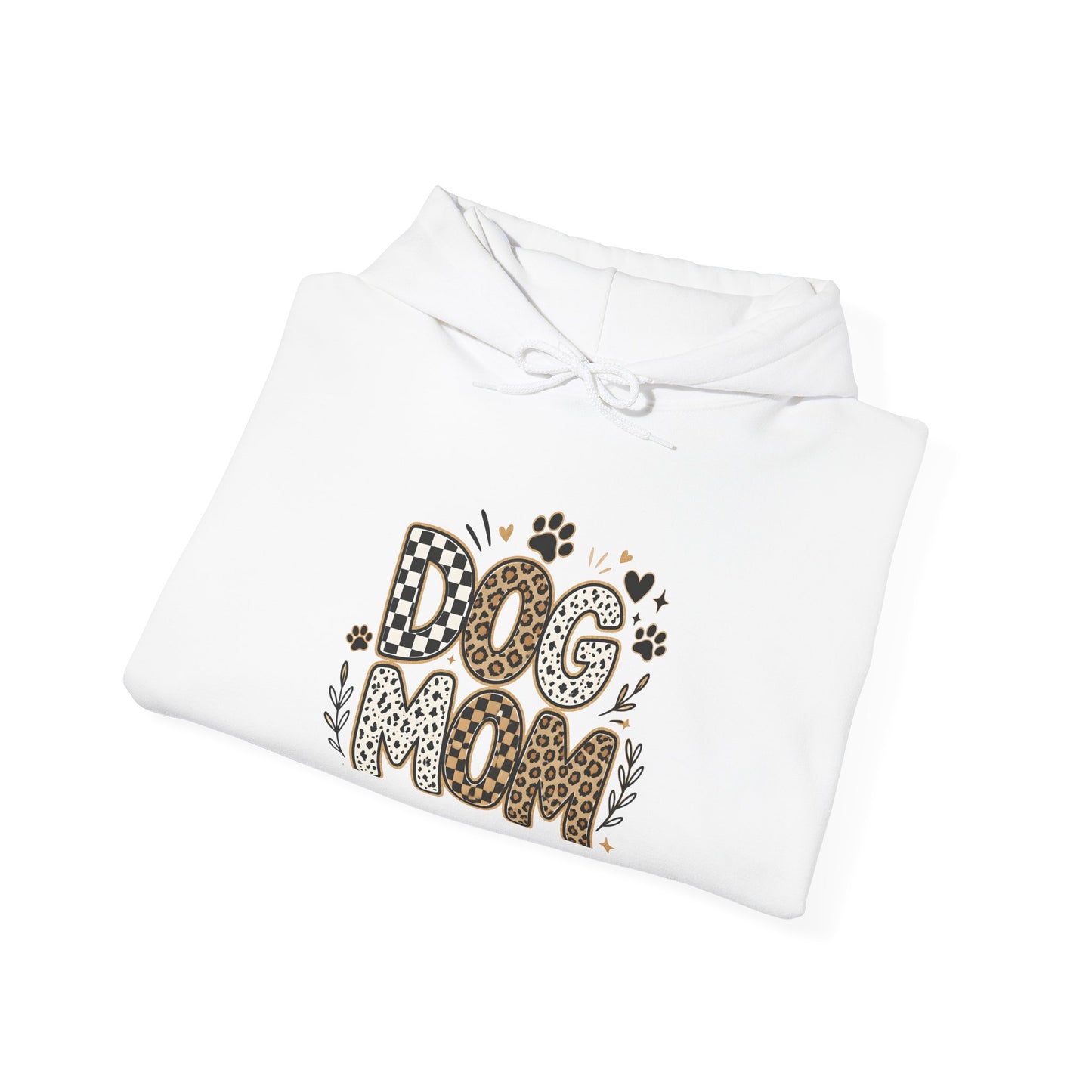 Dog Mom Hoodie — Leopard Paw Graphic Sweatshirt for Pet Lovers
